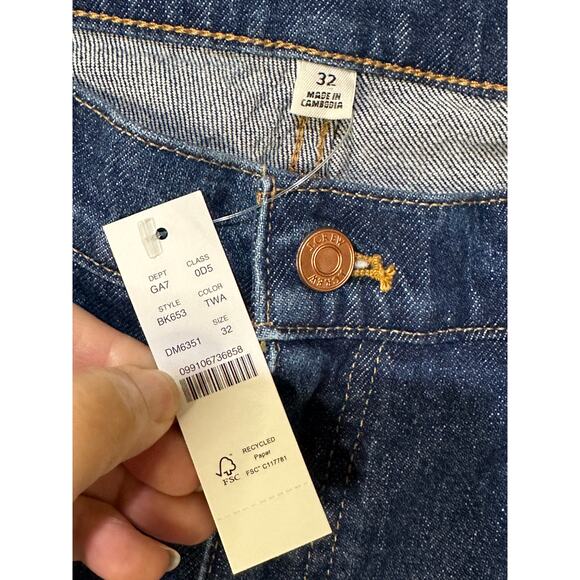 J. Crew 9" Billie Demi Boot Crop Jeans Frayed Hem Plus Size 32 NWT Dark Denim - Picture 6 of 14